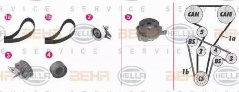 BEHR HELLA Service 8MP 376 813-811 - Pompa acqua + Kit cinghie dentate autozon.pro