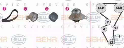 BEHR HELLA Service 8MP 376 813-831 - Pompa acqua + Kit cinghie dentate autozon.pro