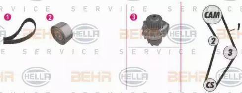 BEHR HELLA Service 8MP 376 813-871 - Pompa acqua + Kit cinghie dentate autozon.pro