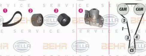 BEHR HELLA Service 8MP 376 812-851 - Pompa acqua + Kit cinghie dentate autozon.pro