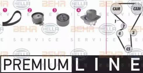 BEHR HELLA Service 8MP 376 812-861 - Pompa acqua + Kit cinghie dentate autozon.pro