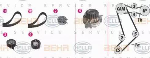 BEHR HELLA Service 8MP 376 812-801 - Pompa acqua + Kit cinghie dentate autozon.pro