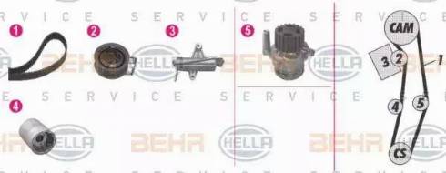 BEHR HELLA Service 8MP 376 812-881 - Pompa acqua + Kit cinghie dentate autozon.pro