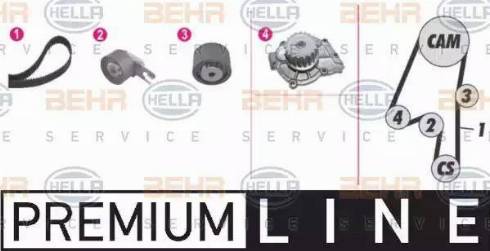 BEHR HELLA Service 8MP 376 812-871 - Pompa acqua + Kit cinghie dentate autozon.pro