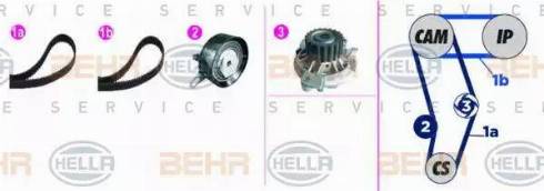 BEHR HELLA Service 8MP 376 817-891 - Pompa acqua + Kit cinghie dentate autozon.pro