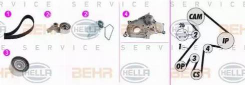 BEHR HELLA Service 8MP 376 817-861 - Pompa acqua + Kit cinghie dentate autozon.pro