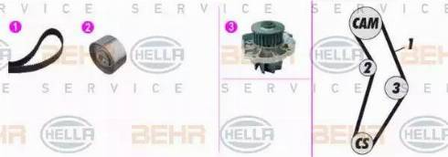 BEHR HELLA Service 8MP 376 817-801 - Pompa acqua + Kit cinghie dentate autozon.pro