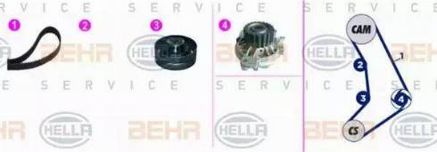 BEHR HELLA Service 8MP 376 817-881 - Pompa acqua + Kit cinghie dentate autozon.pro