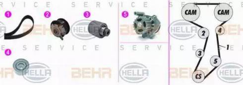 BEHR HELLA Service 8MP 376 817-831 - Pompa acqua + Kit cinghie dentate autozon.pro