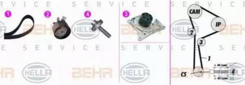 BEHR HELLA Service 8MP 376 817-821 - Pompa acqua + Kit cinghie dentate autozon.pro