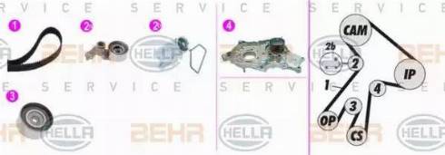 BEHR HELLA Service 8MP 376 817-871 - Pompa acqua + Kit cinghie dentate autozon.pro