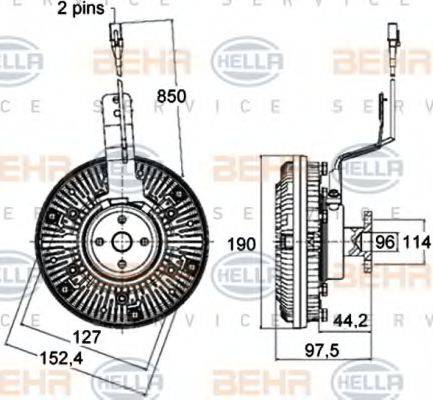 BEHR HELLA Service 8MV 376 758-491 - Giunto di collegamento, Ventilatore radiatore autozon.pro