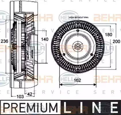 BEHR HELLA Service 8MV 376 758-451 - Giunto di collegamento, Ventilatore radiatore autozon.pro