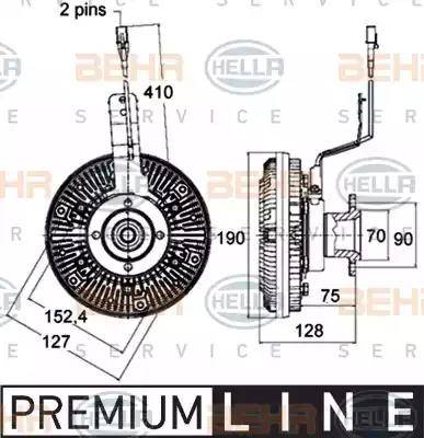 BEHR HELLA Service 8MV 376 758-481 - Giunto di collegamento, Ventilatore radiatore autozon.pro