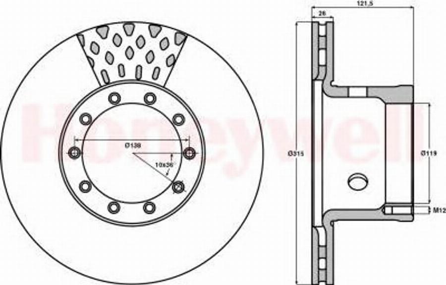 BENDIX 567122B - Discofreno autozon.pro