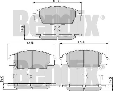 BENDIX 510991 - Kit pastiglie freno, Freno a disco autozon.pro