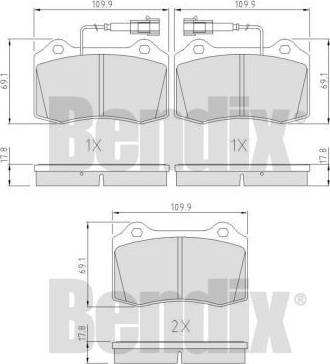 BENDIX 510998 - Kit pastiglie freno, Freno a disco autozon.pro