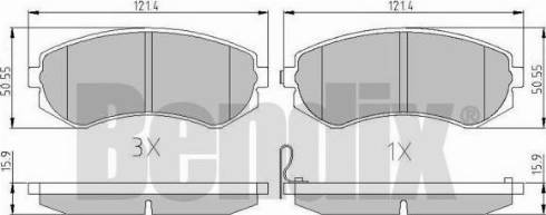 BENDIX 510944 - Kit pastiglie freno, Freno a disco autozon.pro