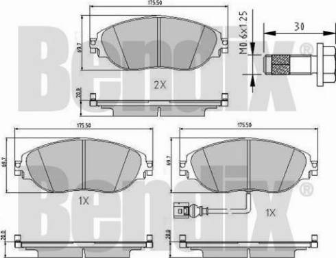 BENDIX 510947 - Kit pastiglie freno, Freno a disco autozon.pro