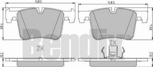 BENDIX 510950 - Kit pastiglie freno, Freno a disco autozon.pro