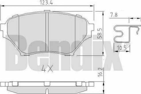 BENDIX 510951 - Kit pastiglie freno, Freno a disco autozon.pro