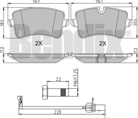 BENDIX 510952 - Kit pastiglie freno, Freno a disco autozon.pro