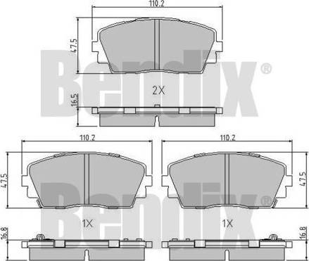 BENDIX 510984 - Kit pastiglie freno, Freno a disco autozon.pro