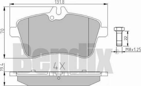 BENDIX 510985 - Kit pastiglie freno, Freno a disco autozon.pro