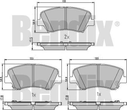 BENDIX 510980 - Kit pastiglie freno, Freno a disco autozon.pro