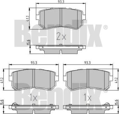 BENDIX 510983 - Kit pastiglie freno, Freno a disco autozon.pro