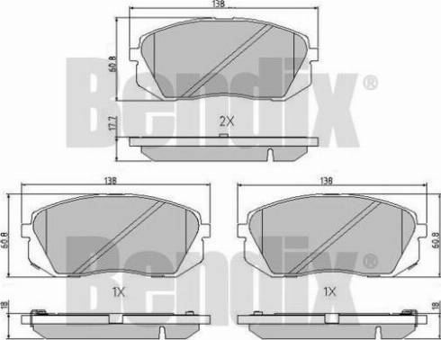 BENDIX 510921 - Kit pastiglie freno, Freno a disco autozon.pro