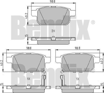 BENDIX 510923 - Kit pastiglie freno, Freno a disco autozon.pro