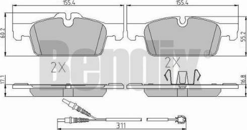 BENDIX 510927 - Kit pastiglie freno, Freno a disco autozon.pro