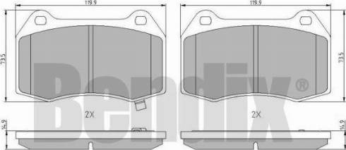 BENDIX 510973 - Kit pastiglie freno, Freno a disco autozon.pro