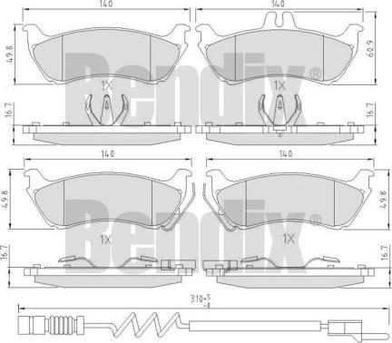 BENDIX 510495 - Kit pastiglie freno, Freno a disco autozon.pro