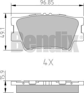 BENDIX 510496 - Kit pastiglie freno, Freno a disco autozon.pro