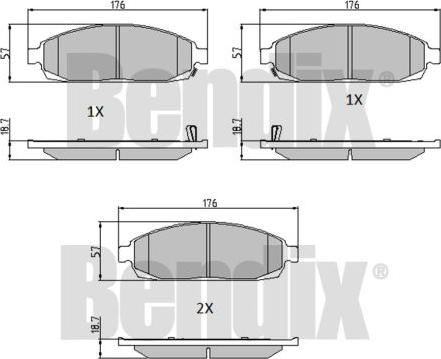 BENDIX 510492 - Kit pastiglie freno, Freno a disco autozon.pro