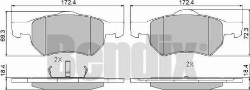 BENDIX 510497 - Kit pastiglie freno, Freno a disco autozon.pro