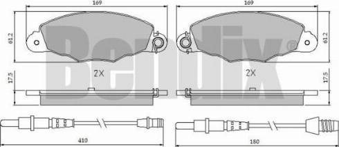 BENDIX 510445 - Kit pastiglie freno, Freno a disco autozon.pro