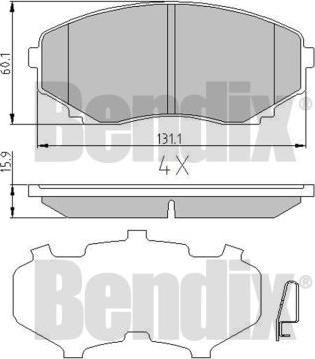 BENDIX 510441 - Kit pastiglie freno, Freno a disco autozon.pro