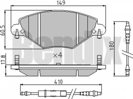 BENDIX 510447 - Kit pastiglie freno, Freno a disco autozon.pro