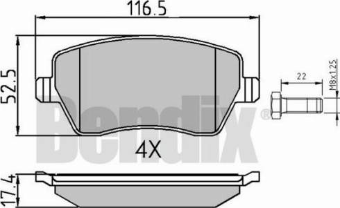 BENDIX 510459 - Kit pastiglie freno, Freno a disco autozon.pro