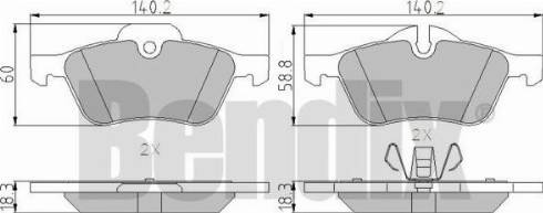 BENDIX 510455 - Kit pastiglie freno, Freno a disco autozon.pro