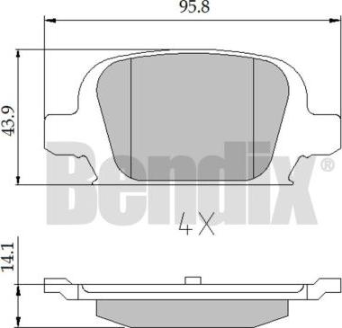 BENDIX 510450 - Kit pastiglie freno, Freno a disco autozon.pro