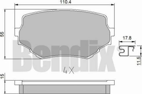 BENDIX 510451 - Kit pastiglie freno, Freno a disco autozon.pro