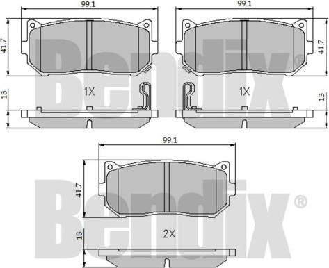 BENDIX 510469 - Kit pastiglie freno, Freno a disco autozon.pro