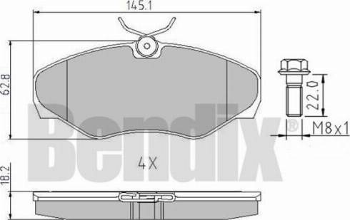 BENDIX 510403 - Kit pastiglie freno, Freno a disco autozon.pro