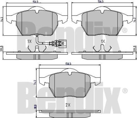 BENDIX 510402 - Kit pastiglie freno, Freno a disco autozon.pro