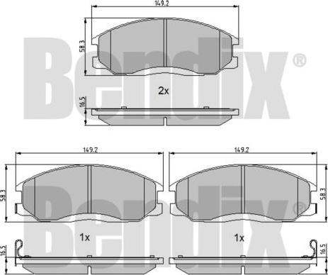 BENDIX 510418 - Kit pastiglie freno, Freno a disco autozon.pro