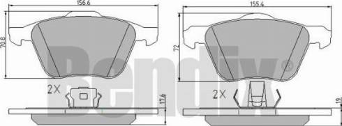 BENDIX 510413 - Kit pastiglie freno, Freno a disco autozon.pro